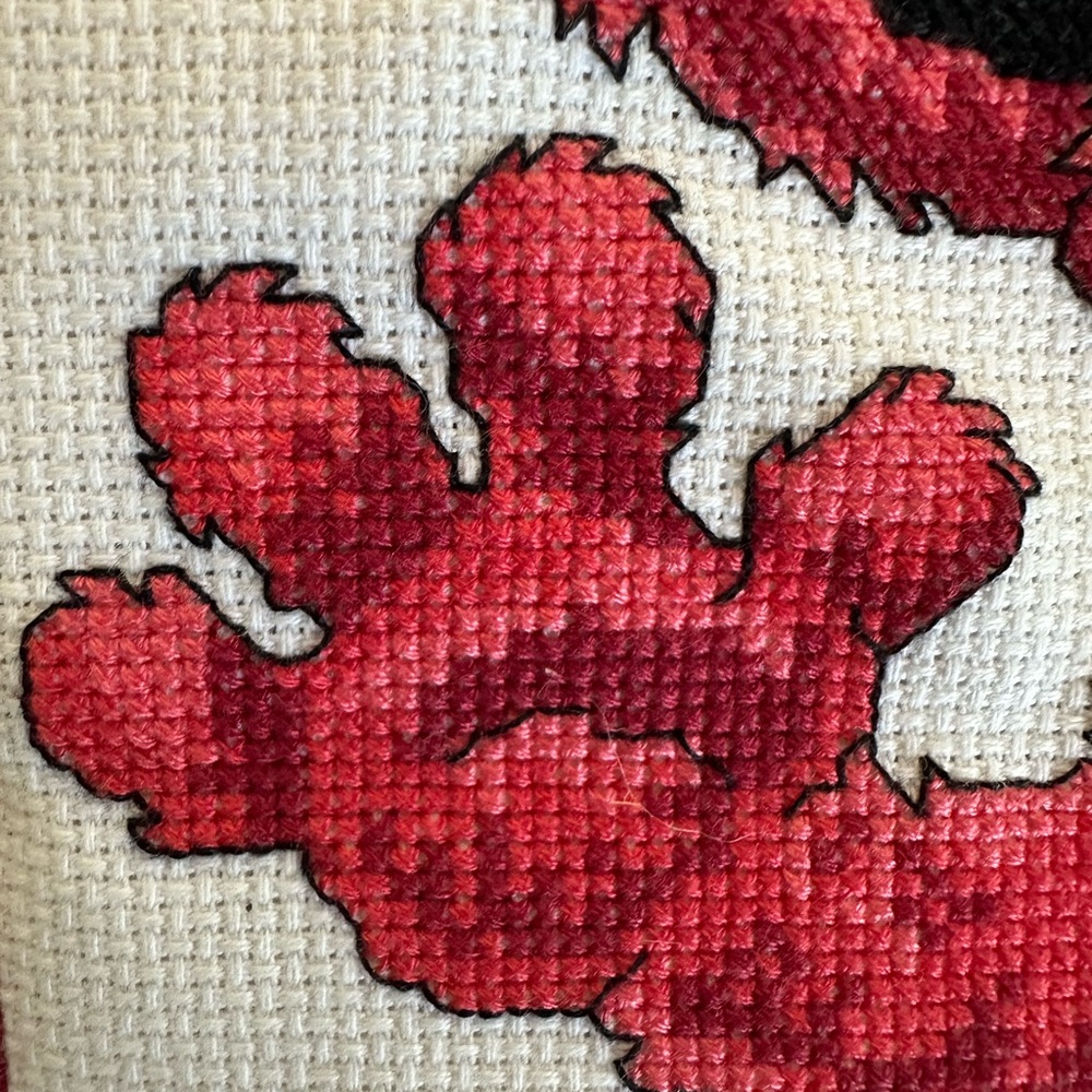 Handmade Sesame Street Elmo Decorative Pillow Cross Stitched pillowcase 7.5”x9” - Picture 3 of 12